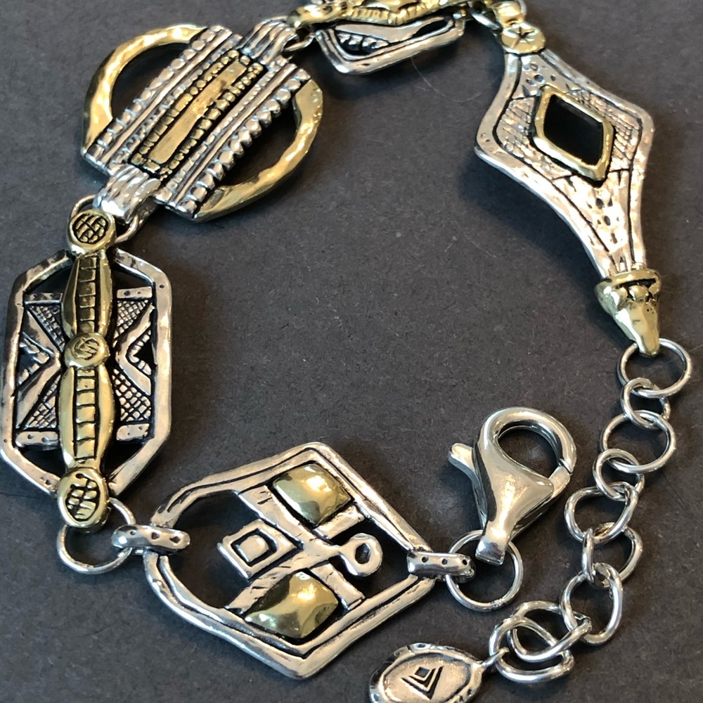 Silpada .925 Sterling Silver Brass Two Tone Mixed Metal Bracelet